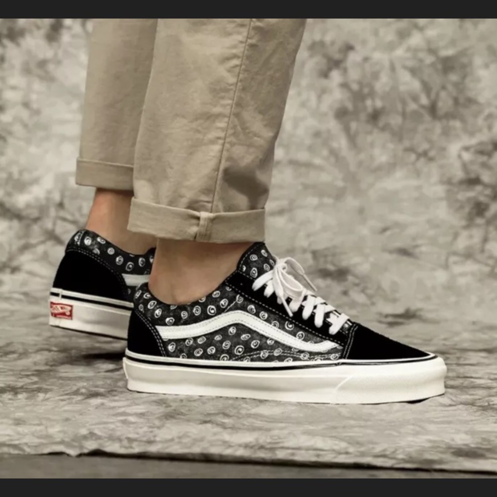 vans old skool lx swirl black suede canvas black